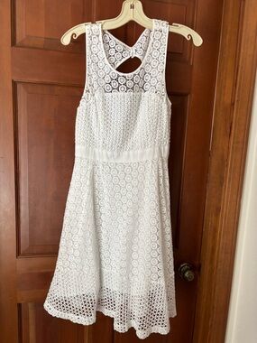INC International Concepts White Lace Sleeveless Dress. 100% cotton.